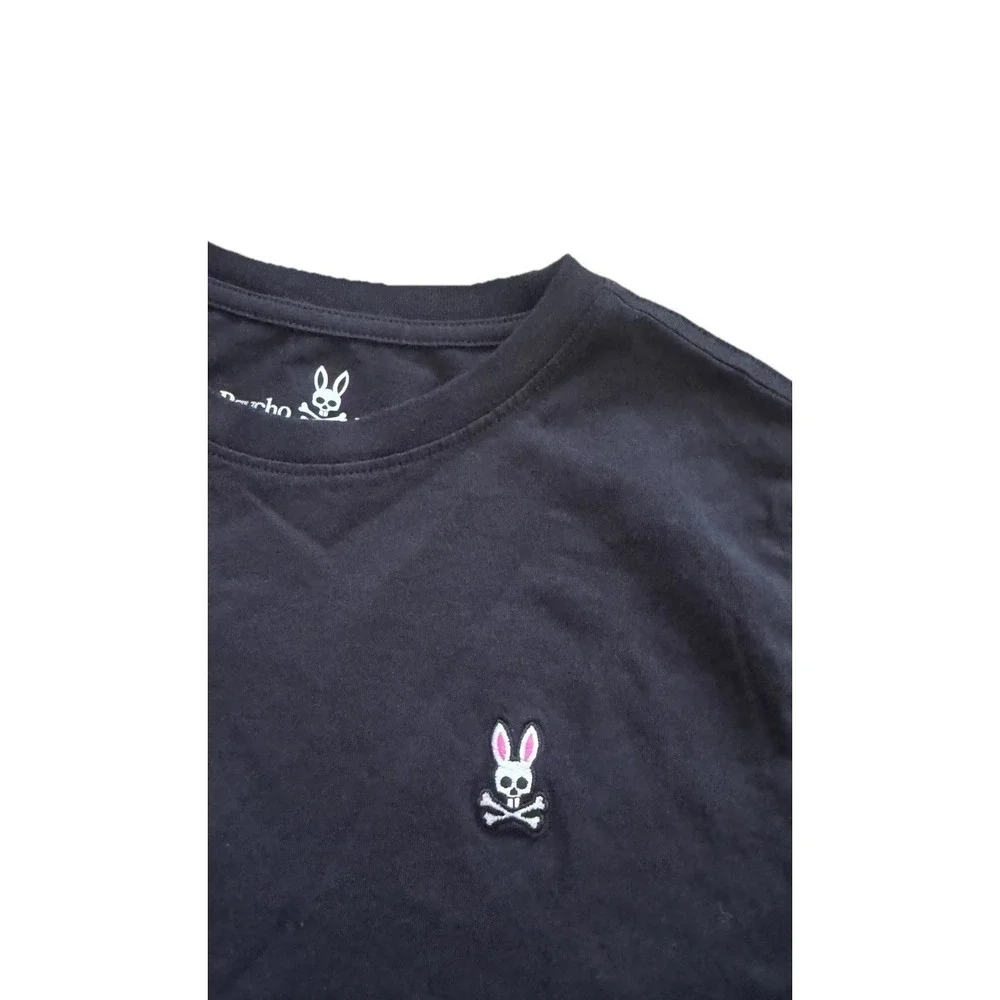 Psycho Bunny Kids T-Shirt S 7-8 Black Pima Cotton Tee Classic Logo‎ Embroidered